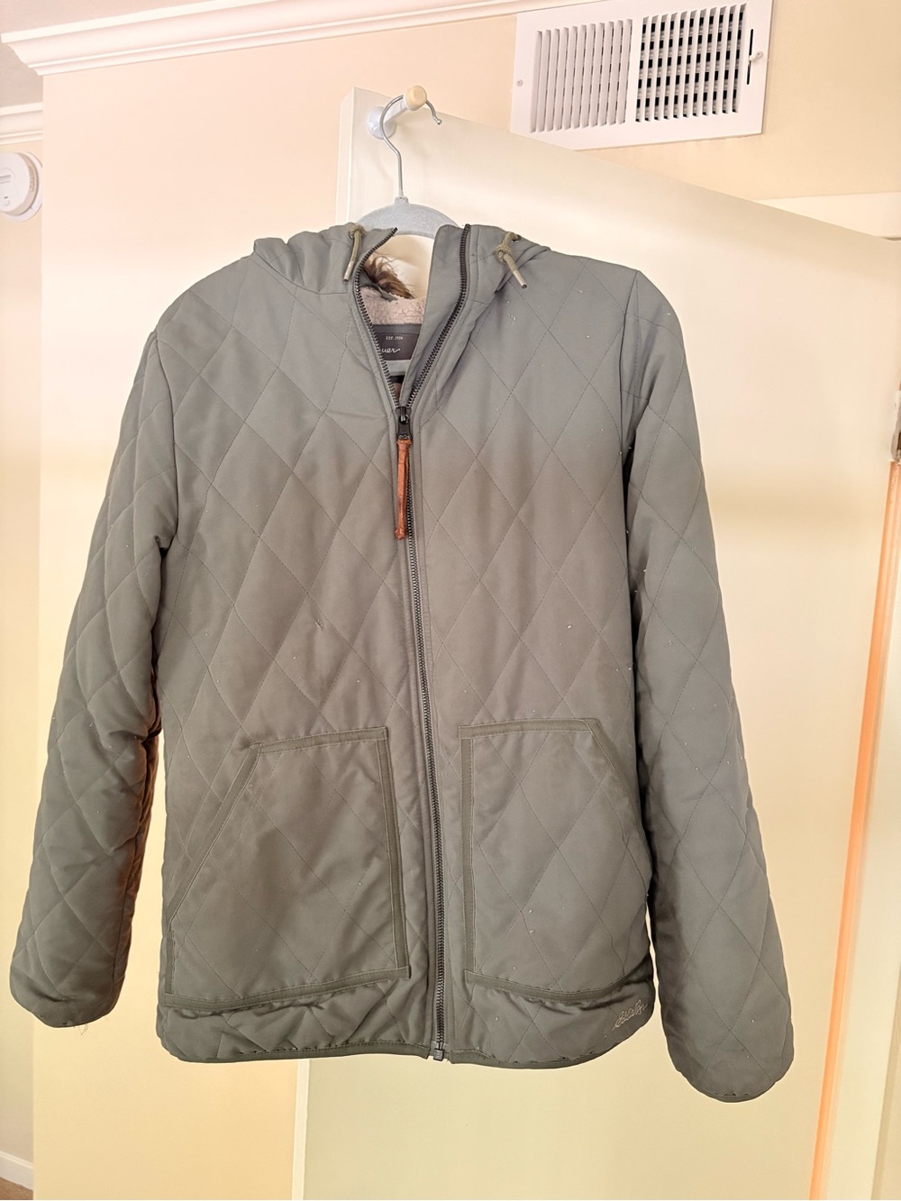 Eddie Bauer Quilted Hooded Jacket in Olive